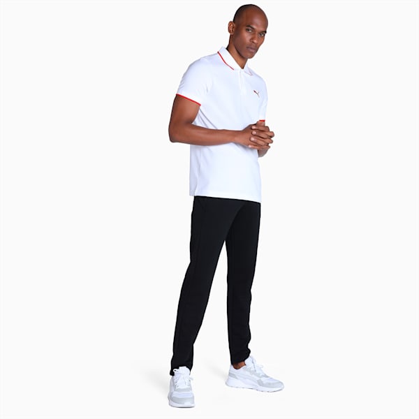 Collar Tipping Heather Slim Fit Men's Polo, PUMA White-For All Time Red