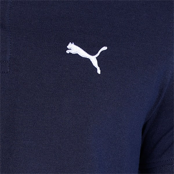 Collar Tipping Heather Men's Slim Fit Polo, PUMA Navy-PUMA White, extralarge-IND