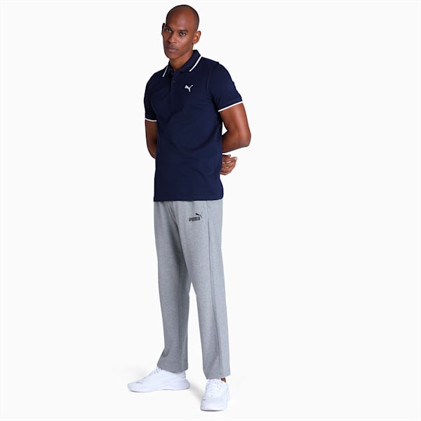 Collar Tipping Heather Men's Slim Fit Polo, PUMA Navy-PUMA White, extralarge-IND