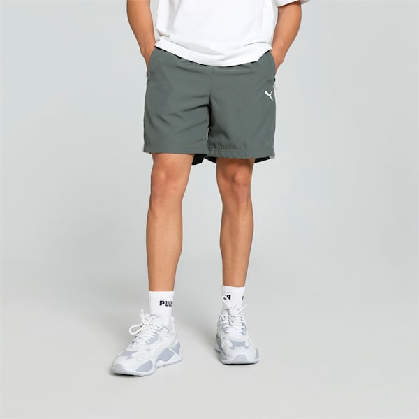 Zippered Woven Men's Regular Fit Shorts, Mineral Gray, extralarge-IND