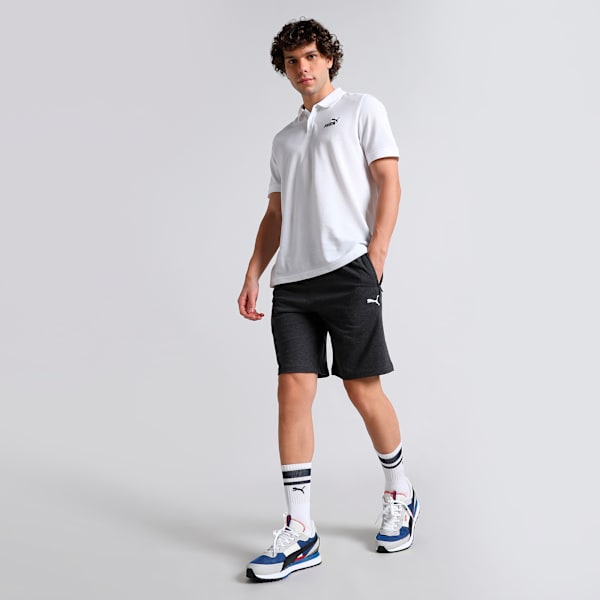 Zippered Jersey Men's Regular Fit Shorts, Dark Gray Heather-cat, extralarge-IND