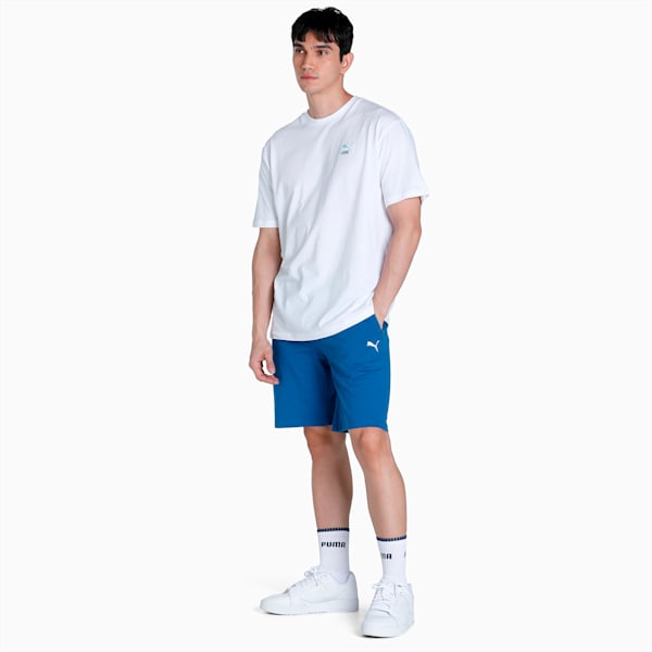 Zippered Jersey Men's Regular Fit Shorts, Lake Blue, extralarge-IND