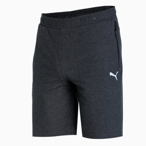 Zippered Jersey Men's Regular Fit Shorts, Dark Gray Heather, extralarge-IND
