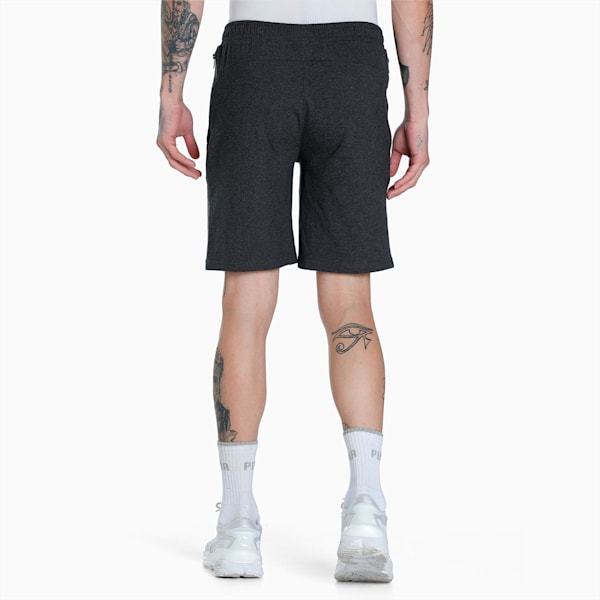 Zippered Jersey Men's Regular Fit Shorts, Dark Gray Heather, extralarge-IND