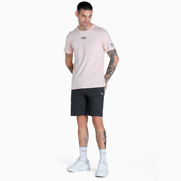 Zippered Jersey Men's Regular Fit Shorts, Dark Gray Heather, extralarge-IND