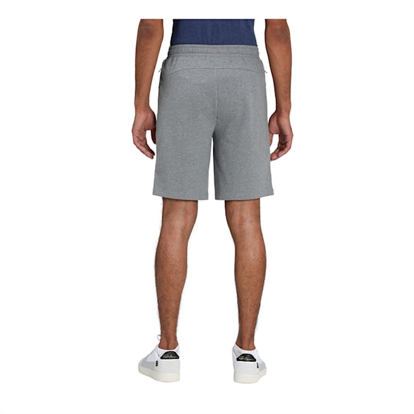 Zippered Knitted Men's Regular Fit Shorts, Medium Gray Heather, extralarge-IND