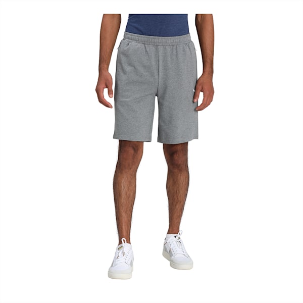 Zippered Knitted Men's Regular Fit Shorts, Medium Gray Heather, extralarge-IND
