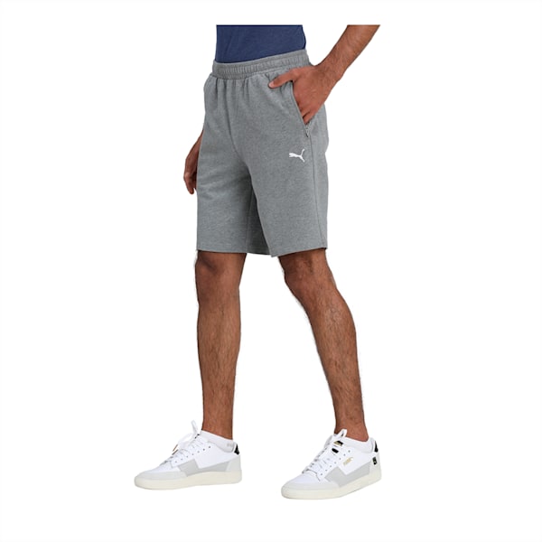 Zippered Knitted Men's Regular Fit Shorts, Medium Gray Heather, extralarge-IND