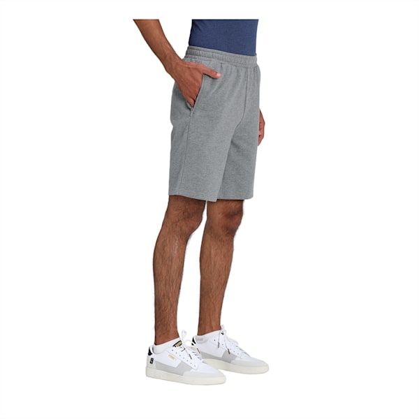 Zippered Knitted Men's Regular Fit Shorts, Medium Gray Heather, extralarge-IND