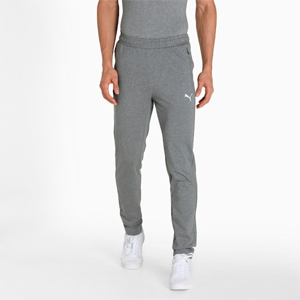 Zippered Jersey Men's Regular Fit Sweatpants, Medium Gray Heather, extralarge-IND