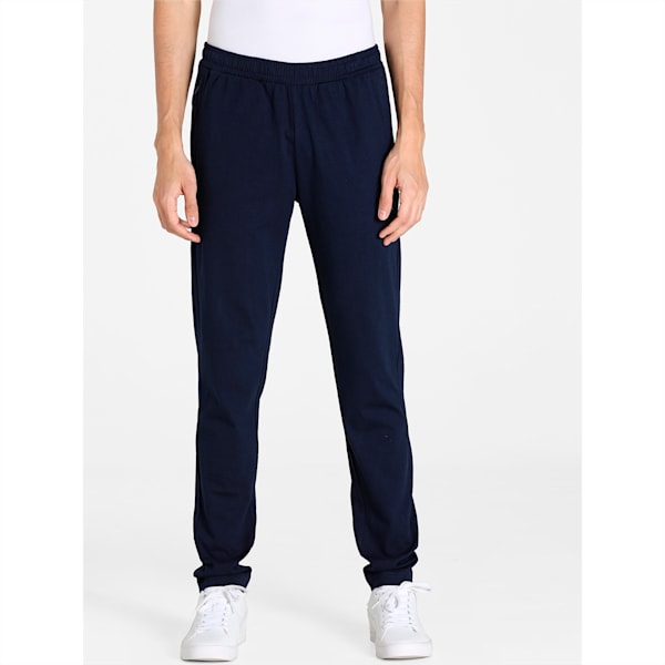 Zippered Jersey Men's Regular Fit Sweatpants, Peacoat, extralarge-IND