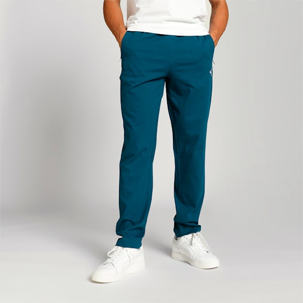 Zippered Jersey Men's Regular Fit Sweatpants, Ocean Tropic, extralarge-IND
