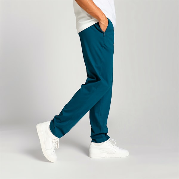 Zippered Jersey Men's Regular Fit Sweatpants, Ocean Tropic, extralarge-IND