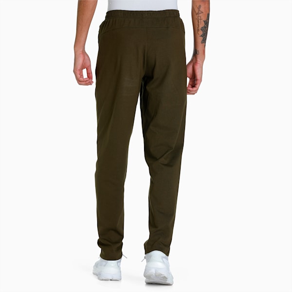 Zippered Jersey Men's Regular Fit Sweatpants, Deep Olive, extralarge-IND