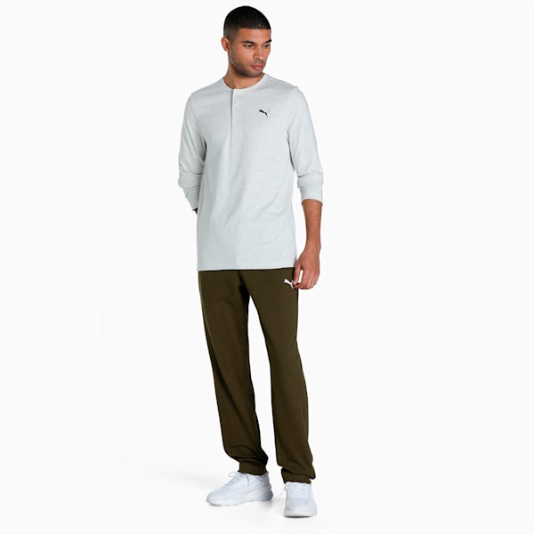 Zippered Jersey Men's Regular Fit Sweatpants, Deep Olive, extralarge-IND