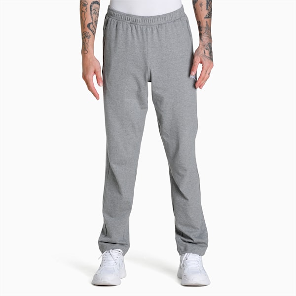 Zippered Jersey Men's Regular Fit Sweatpants, Medium Gray Heather, extralarge-IND
