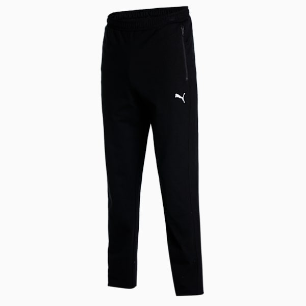 Zippered Jersey Men's Regular Fit Sweatpants, Puma Black, extralarge-IND