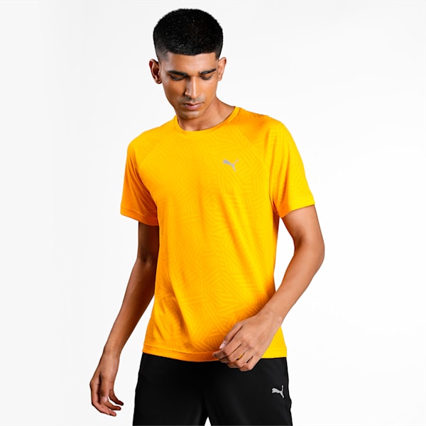 PUMA x one8 Men's Jacquard Slim Fit T-Shirt, Zinnia, extralarge-IND