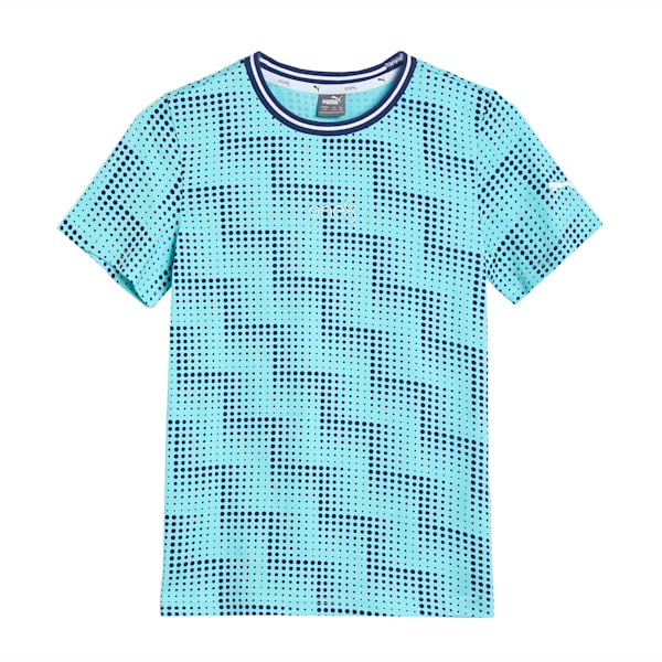 PUMA x one8 Boy's Printed T-shirt, Angel Blue, extralarge-IND