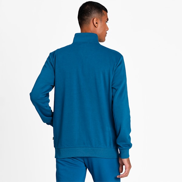 Essential Men's Long Sleeves Track Jacket, Digi-blue, extralarge-IND