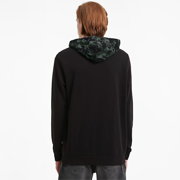 Camo Men's Graphic Hoodie, Cotton Black, extralarge