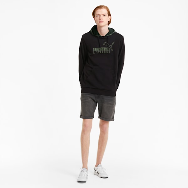 Camo Men's Graphic Hoodie, Cotton Black, extralarge