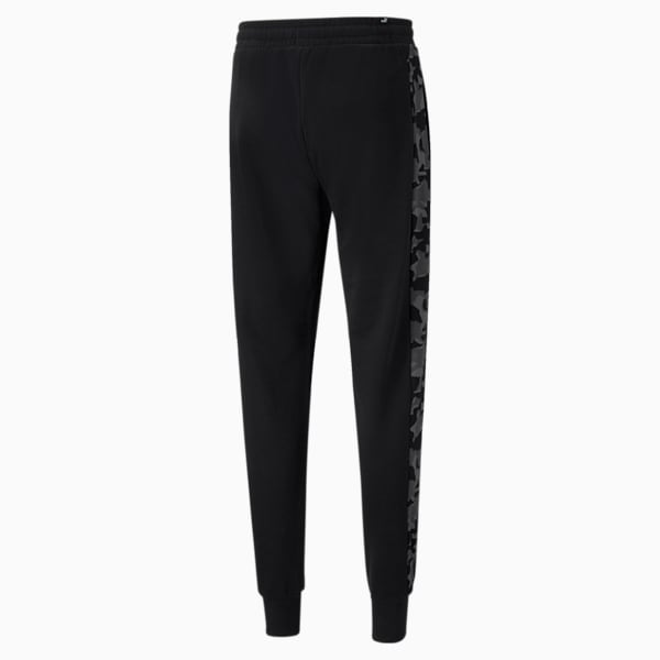 Core Camo All Over Print Men's Regular Fit Sweatpants, Cotton Black-AOP, extralarge-IND