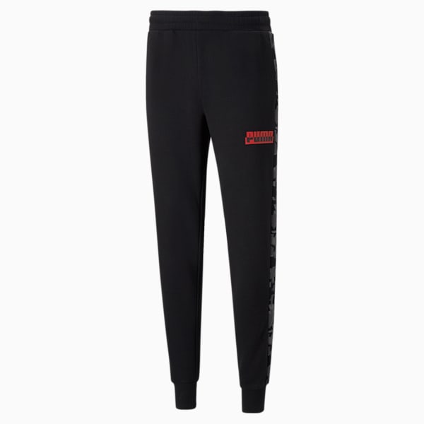 Core Camo All Over Print Men's Regular Fit Sweatpants, Cotton Black-AOP, extralarge-IND