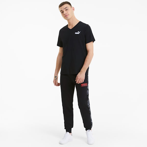 Core Camo Men's AOP Sweatpants, Cotton Black-AOP, extralarge
