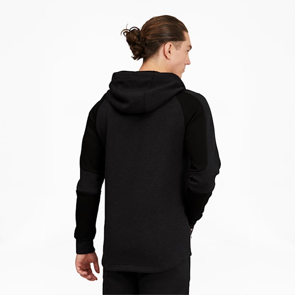 Evostripe Men's Full Zip Jacket, Cotton Black Heather-Cotton Black, extralarge