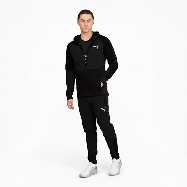 Evostripe Men's Full Zip Jacket, Cotton Black Heather-Cotton Black, extralarge