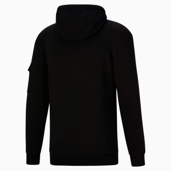 Rebel Men's Pocket Hoodie, Cotton Black, extralarge