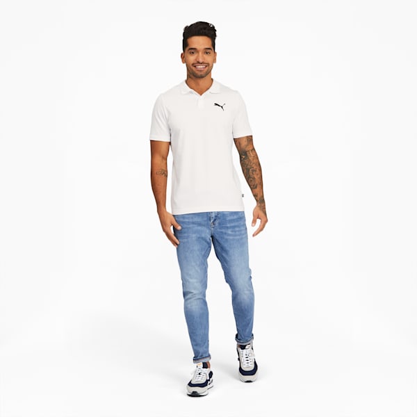 Camiseta tipo polo jersey para hombre Essentials, Puma White, extralarge