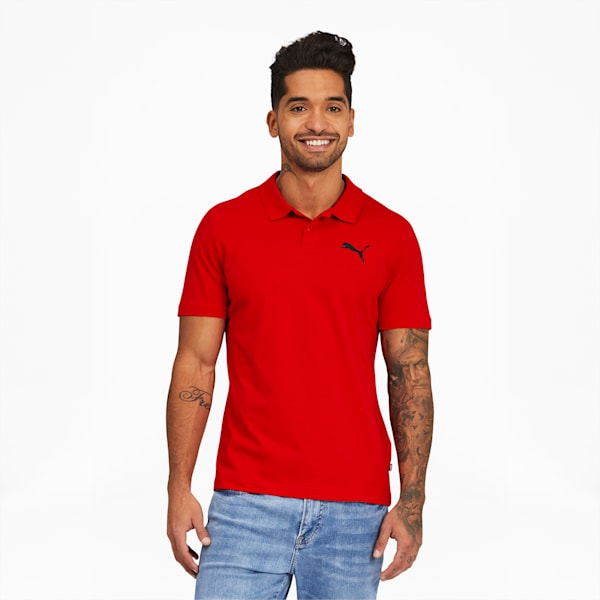 Essentials Men's Jersey Polo, High Risk Red, extralarge