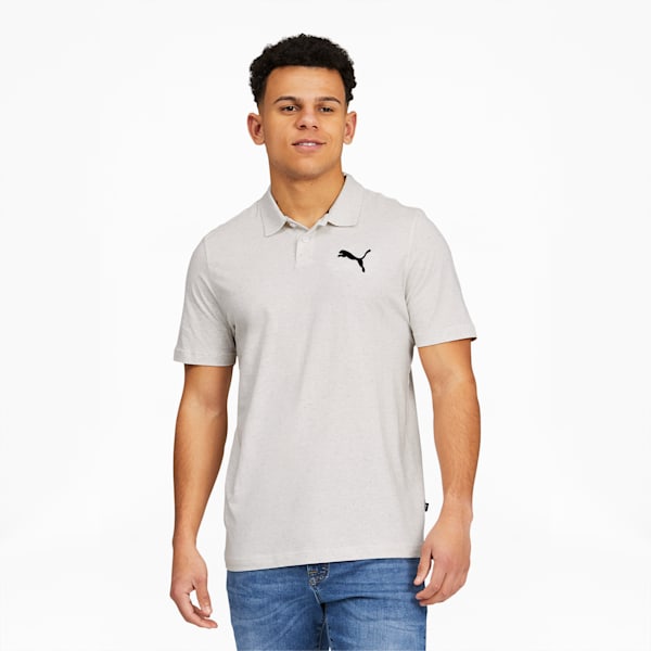 Essentials Men's Heather Polo, Puma White Heather, extralarge