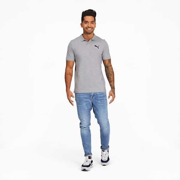 Essentials Men's Heather Polo, Light Gray Heather, extralarge