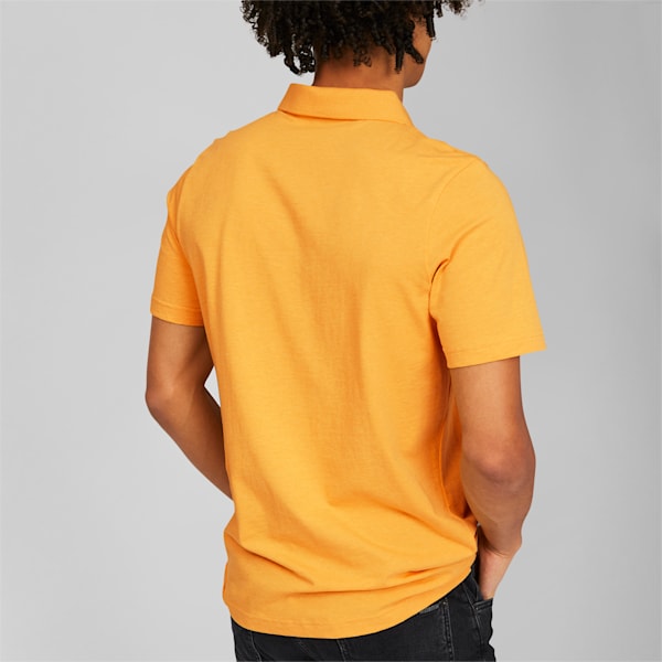 Camiseta tipo polo Essentials Heather para hombre, Tangerine Heather