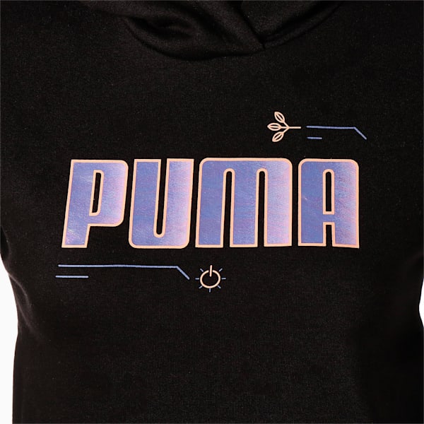 キッズ ガールズ ALPHA ロング フーディー 120-160cm, Puma Black, extralarge-JPN