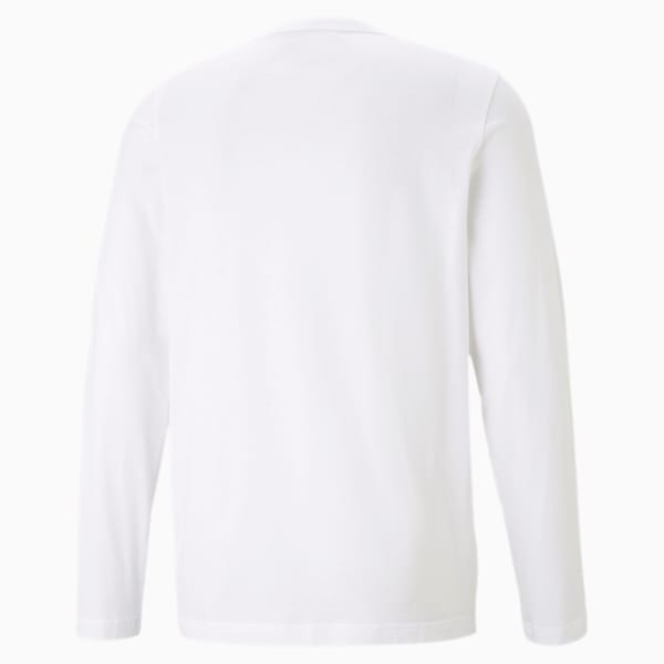 メンズ ESS NO.1 ロゴ 長袖 Tシャツ, Puma White, extralarge