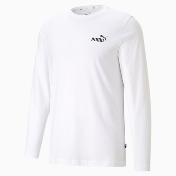メンズ ESS NO.1 ロゴ 長袖 Tシャツ, Puma White, extralarge