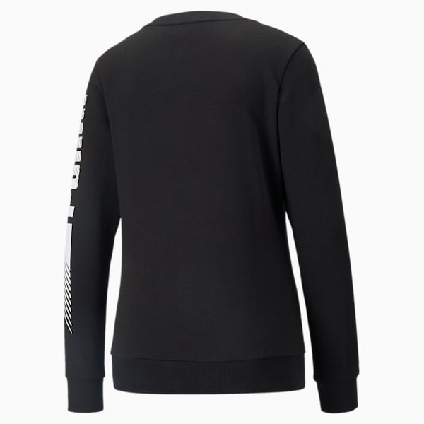 Essential Graphic Regular Fit Elongated Sweat Shirt, Puma Black