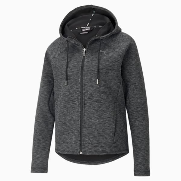 Evostripe Full-Zip Regular Fit Women's Hoodie, Puma Black, extralarge-IND
