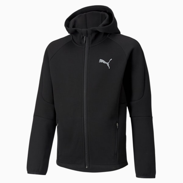 Evostripe Full-Zip Boys' Hoodie, Puma Black, extralarge