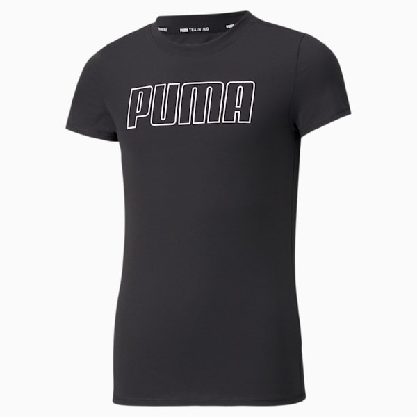 Runtrain Girls' Tee, Puma Black, extralarge