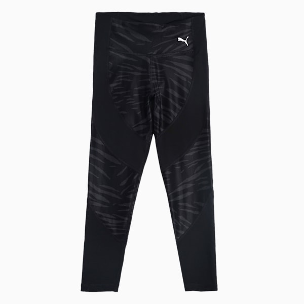 Runtrain AOP 7/8 Girl's Slim Tights, Puma Black, extralarge-IND