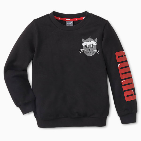 LIL PUMA Crew Kid's Sweatshirt, Puma Black, extralarge-IND