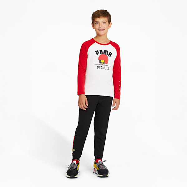PUMA x PEANUTS Long Sleeve Graphic Kids' Tee, Urban Red, extralarge