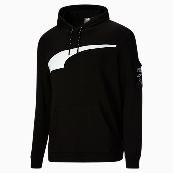 Rebel Men's Pocket Hoodie BT, Cotton Black, extralarge