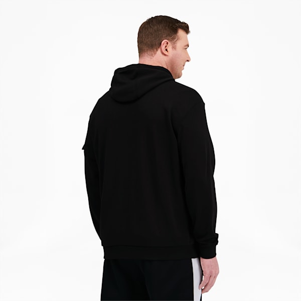 Rebel Men's Pocket Hoodie BT, Cotton Black, extralarge
