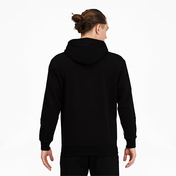 Rebel Men's Full Zip Hoodie, Cotton Black, extralarge